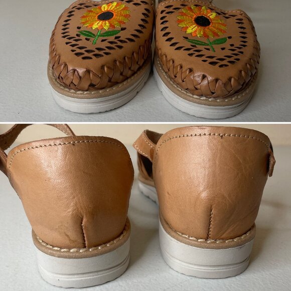 New Fatima Artesanias Huaraches Girasol Sunflower Sandals Size MX 26 US 9 - Picture 5 of 16